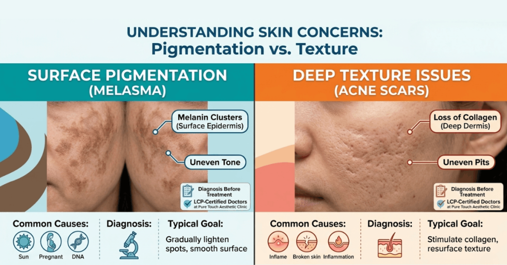 Pigmentation vs. Texture